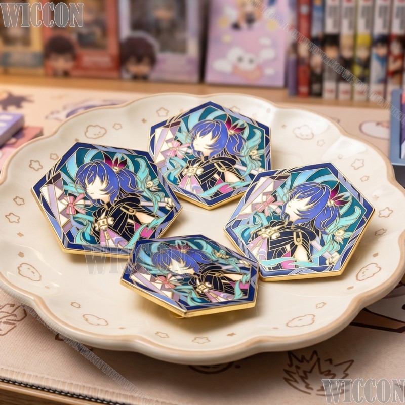 Anime Merchandise Jacket - Przypinki Genshin Impact Prune Hexagonal Original